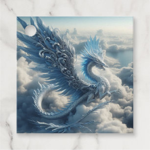 Étiquettes Cadeau Dragon superbe entouré de nuages