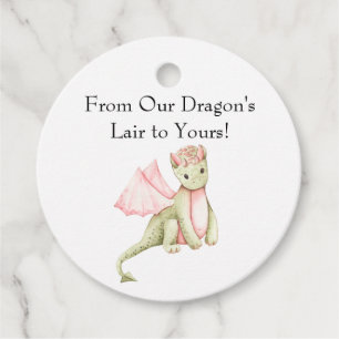 Étiquettes Cadeau Dragon Vert Du Coeur De Notre Dragon À La Vôtre