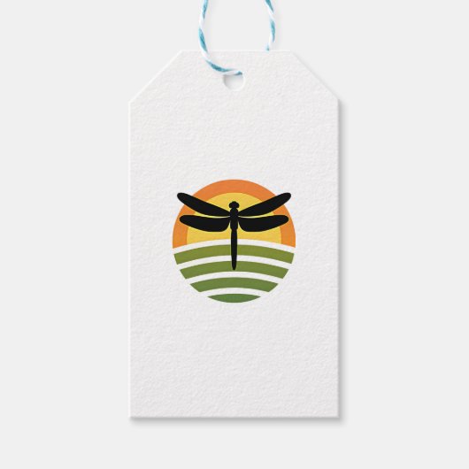 Étiquettes-cadeau Dragonfly Retro (1) (Devant)