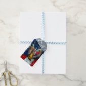 Étiquettes-cadeau Drapeau américain du loup d'aigle chauve (Avec de laficelle)