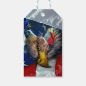 Étiquettes-cadeau Drapeau américain du loup d'aigle chauve (Dos)