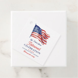 Étiquettes Cadeau Drapeau américain moderne 4 juillet retraite de l'