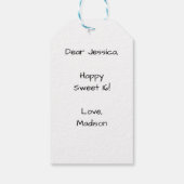 Étiquettes-cadeau Drapeau américain rouge blanc brillant parties sci (Dos)