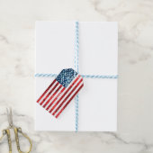 Étiquettes-cadeau drapeau américain vertical (Avec de laficelle)