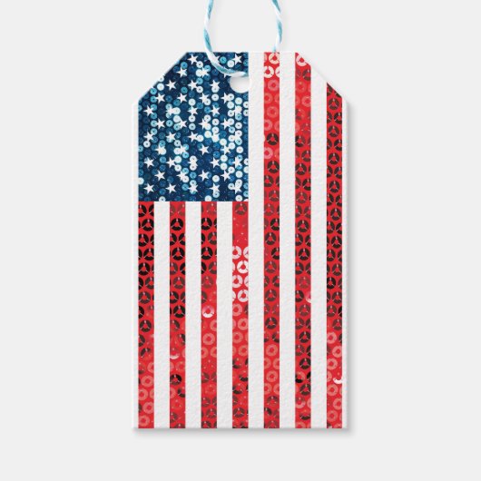 Étiquettes-cadeau drapeau américain vertical (Devant)