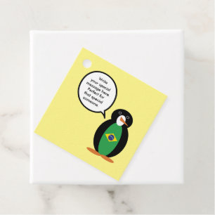 Étiquettes Cadeau Drapeau Brésilien Ms Penguin Personnalisé Parlant 