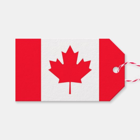 Étiquettes-cadeau Drapeau canadien. CANADA. (Devant (Horizontal))