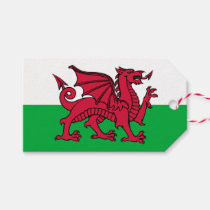 Étiquettes-cadeau Drapeau celtique du dragon rouge du Pays de Galles