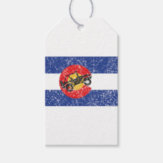 Étiquettes-cadeau Drapeau Colorado 4 roues