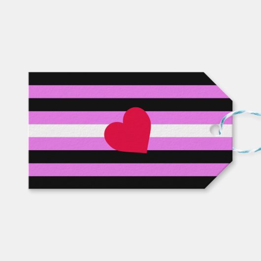Étiquettes-cadeau Drapeau de fierté de fille de cuir (Devant (Horizontal))