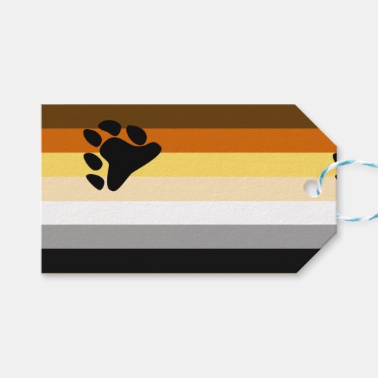 Étiquettes-cadeau Drapeau de fierté de l'ours (Devant (Horizontal))