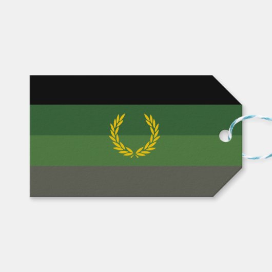 Étiquettes-cadeau Drapeau de fierté de l'uniforme militaire (Devant (Horizontal))