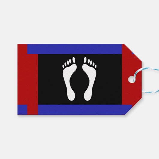 Étiquettes-cadeau Drapeau de fierté de pied (empreinte de pied) (Devant (Horizontal))