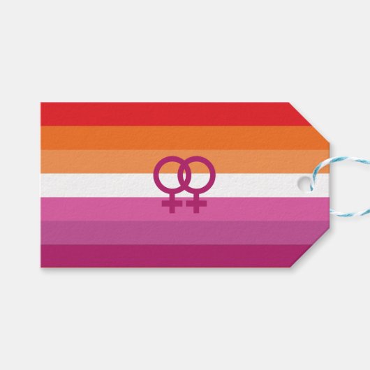 Étiquettes-cadeau Drapeau de la fierté lesbienne WLW (Devant (Horizontal))