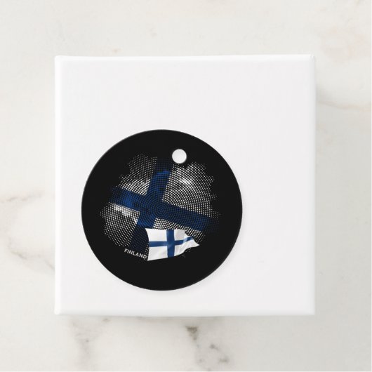 Étiquettes Cadeau Drapeau de la Finlande (En situation)