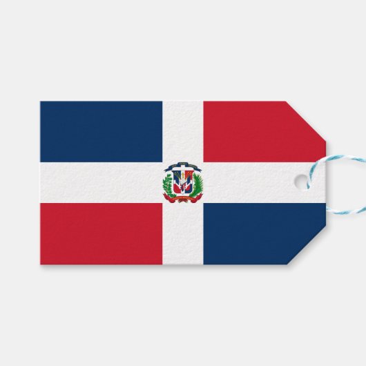 Étiquettes-cadeau Drapeau de la République dominicaine (Devant (Horizontal))
