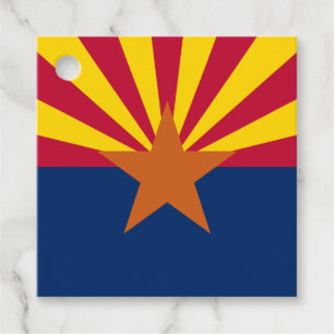 Étiquettes Cadeau Drapeau de l'Arizona : Soleil couchant, l'État de
