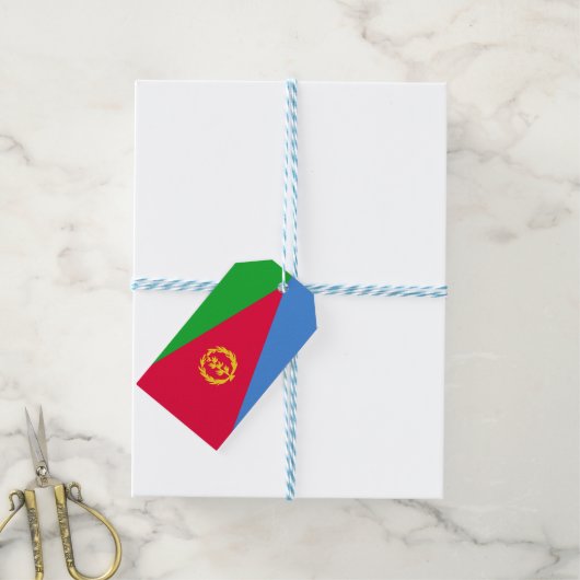 Étiquettes-cadeau Drapeau de l'Érythrée (Avec de laficelle)