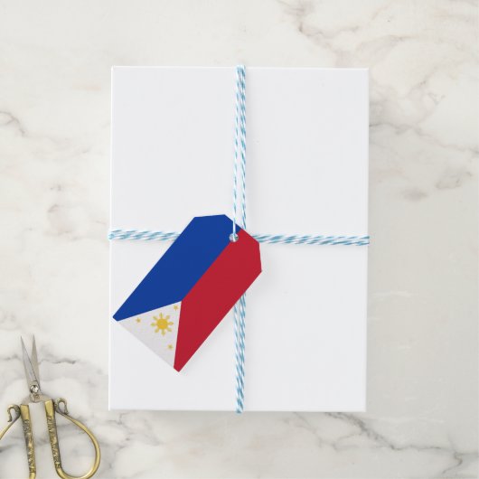 Étiquettes-cadeau drapeau des Philippines (Avec de laficelle)
