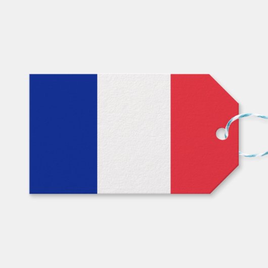 Étiquettes-cadeau Drapeau français (France) (Devant (Horizontal))