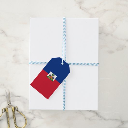 Étiquettes-cadeau Drapeau Haïti (Avec de laficelle)