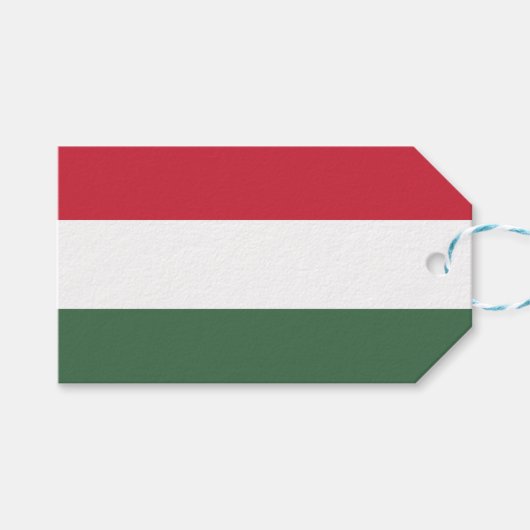 Étiquettes-cadeau Drapeau hongrois (Devant (Horizontal))