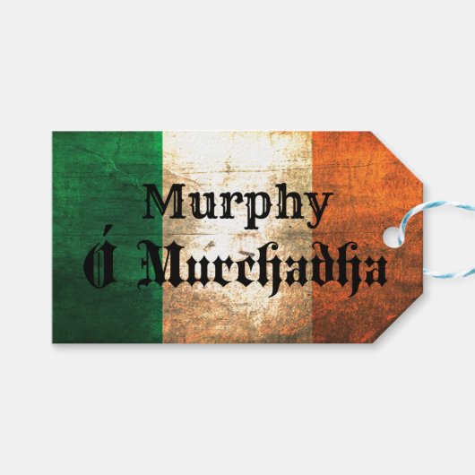 Étiquettes-cadeau Drapeau irlandais Murphy (Devant (Horizontal))