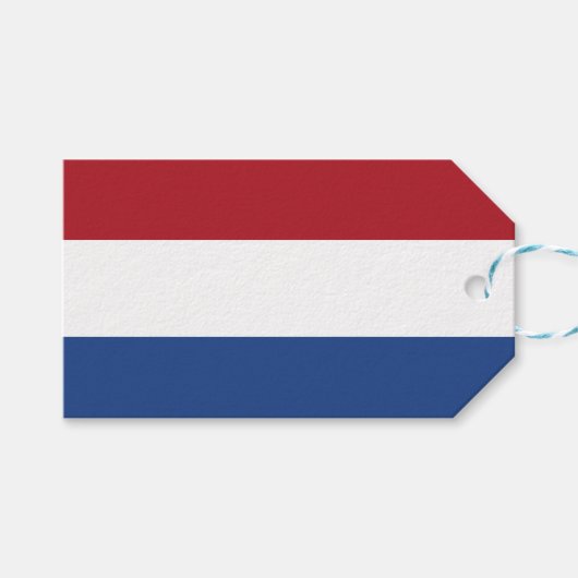 Étiquettes-cadeau Drapeau néerlandais (Devant (Horizontal))