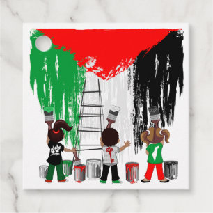 Étiquettes Cadeau Drapeau palestinien peint par des enfants de Gaza