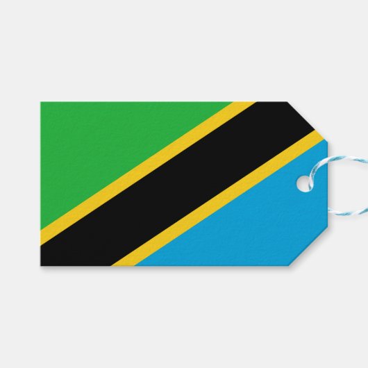 Étiquettes-cadeau Drapeau tanzanien (Devant (Horizontal))