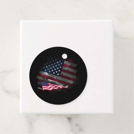 Étiquettes Cadeau Drapeau USA (En situation)