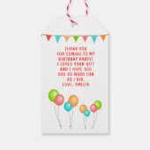 Étiquettes-cadeau Drapeaux à ballets Merci Photo d'anniversaire (Dos)