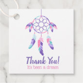 Étiquettes Cadeau Dreamcatcher rose violet turquoise anniversaire de (Devant)