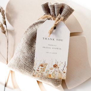 Étiquettes-cadeau Dreamy Automne Fleur sauvage Fête des mariées