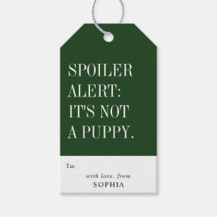 Étiquettes-cadeau Drôle Avertissement de Spoiler Humoristique : Ce n