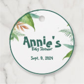 Étiquettes Cadeau Drôle Baby shower Jungle Avec Giraffe (Dos)