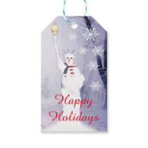 Drôle bonhomme de neige patriotique Noël américain