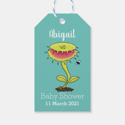 Étiquettes-cadeau Drôle carnivore Vénus piège à mouches plante dessi (Dos)