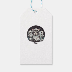 Étiquettes-cadeau Drôle chat Fantôme Boo Halloween Animal Fantôme Ki