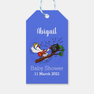 Étiquettes-cadeau Drôle cockatoo jouant de la guitare rock dessin an