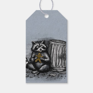 Étiquettes-cadeau Drôle de Raton Laveur Sauvage Garbage Gingerbread