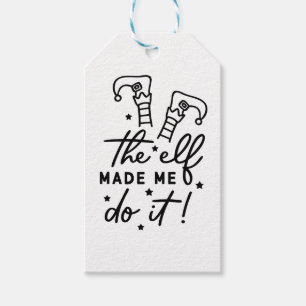 Étiquettes-cadeau Drôle Elf de Noël m'a fait faire ça Drôle Cool rét