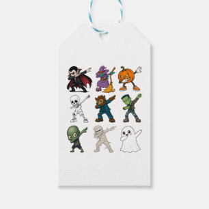 Étiquettes-cadeau Drôle Halloween caractères Dabbing