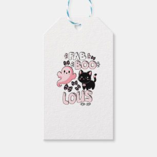 Étiquettes-cadeau Drôle Halloween rose Fantôme Spooktacular Chat Fab