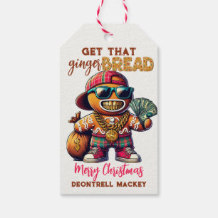 Étiquettes-cadeau Drôle Hip hop urbain Gingerbread Homme Noël