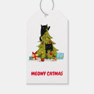 Étiquettes-cadeau Drôle mignon Meowy Christmas Tree Tags