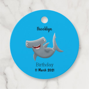 Étiquettes Cadeau Drôle mignon requin marteau dessin animé