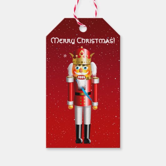 Étiquettes-cadeau Drôle Nutcracker King Cartoon (Devant)