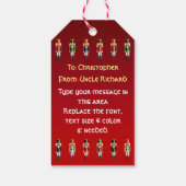 Étiquettes-cadeau Drôle Nutcracker King Cartoon (Dos)