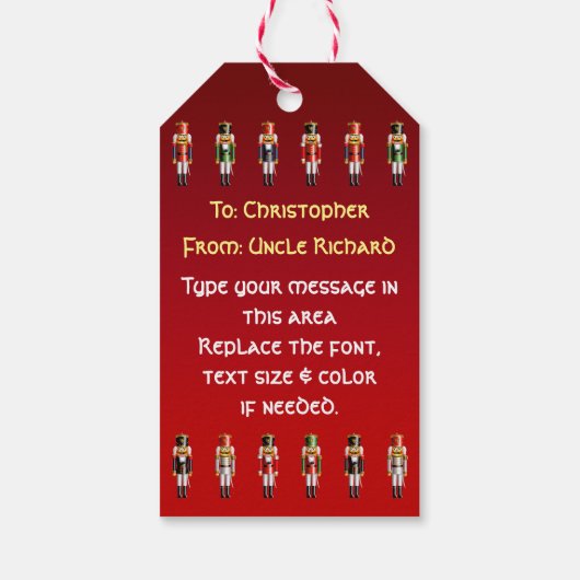 Étiquettes-cadeau Drôle Nutcracker King Cartoon (Dos)